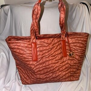Michael Kors Orange Patterned Tote Bag